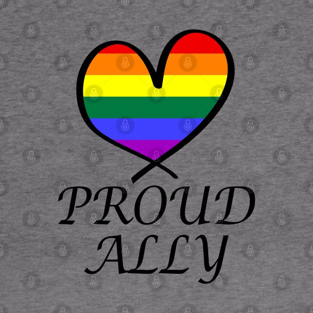 Proud Ally LGBT Gay Pride Month Rainbow Flag by artbypond